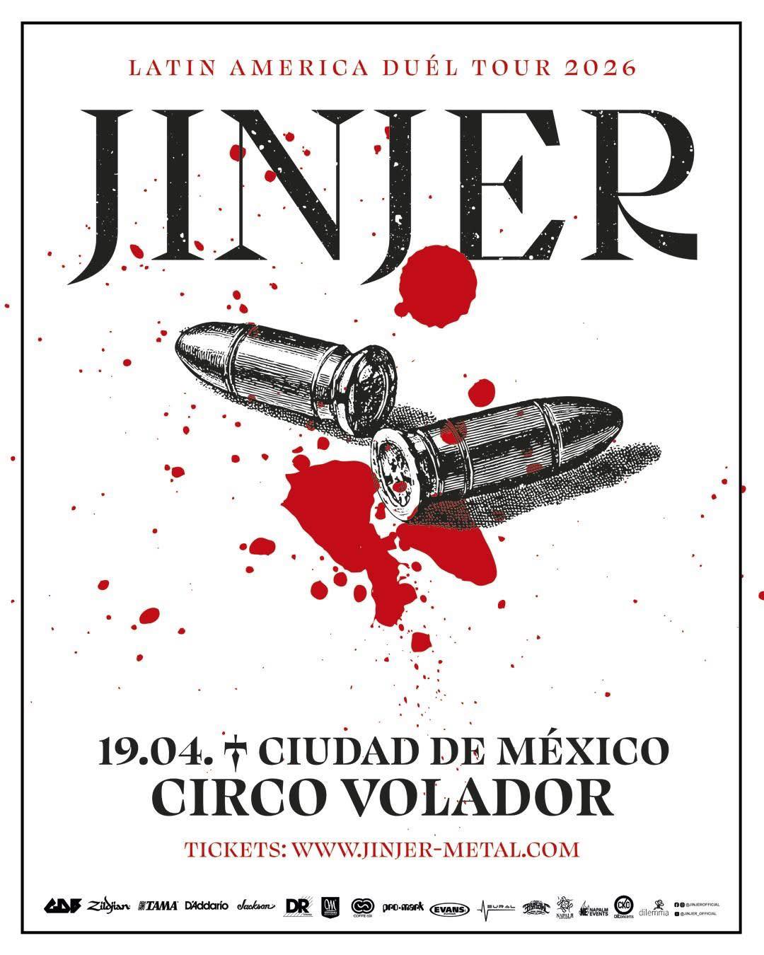 Flyer Jinjer CDMX 2026