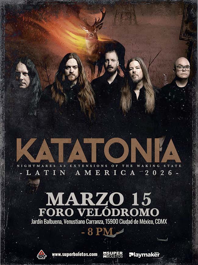 Flyer Katatonia CDMX 2026