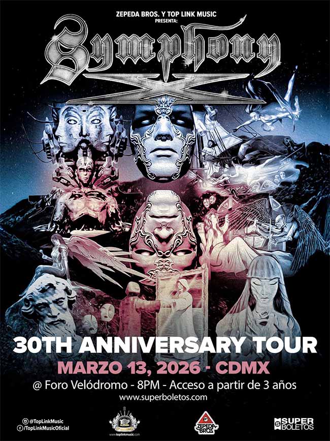 Flyer Symphony X CDMX 2026 - Symphony X en México