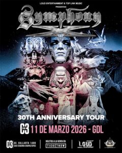 Flyer Symphony X Guadalajara 2026